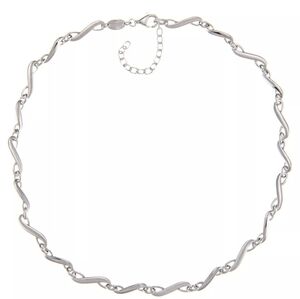 Fossil .925 Sterling Silver & CZ Necklace 17.5" jewelry $125 MSRP NEW JF15427040